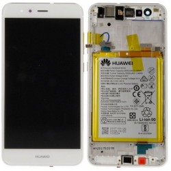 Huawei P10 Lite LCD Display +Batt + Frame Service Pack White
